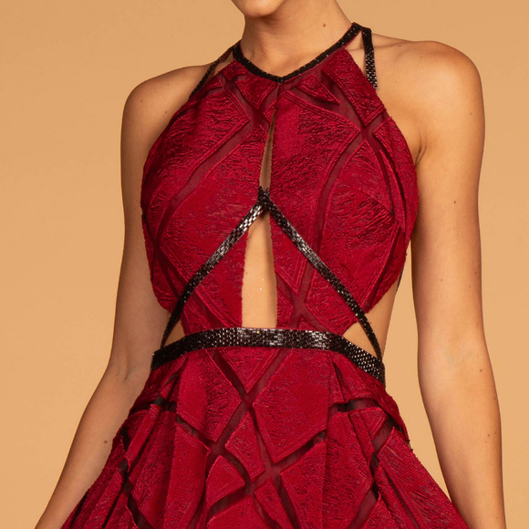 Halter Neckline Long A-Line Prom Dress GL2502 - Picture 3 of 5